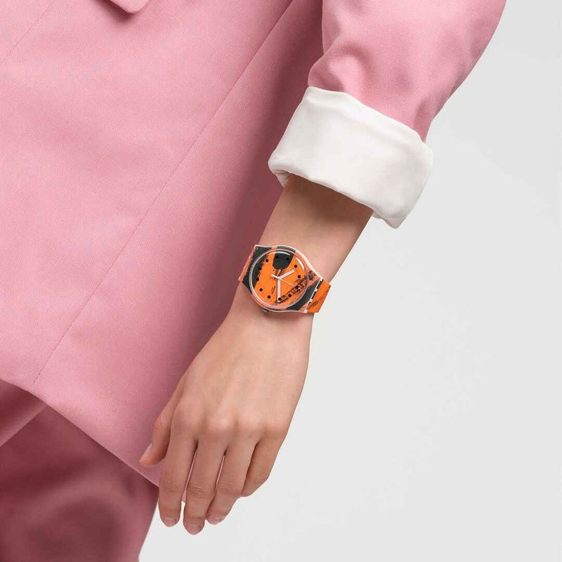 BARNS-GRAHAM'S ORANGE AND RED ON PINK